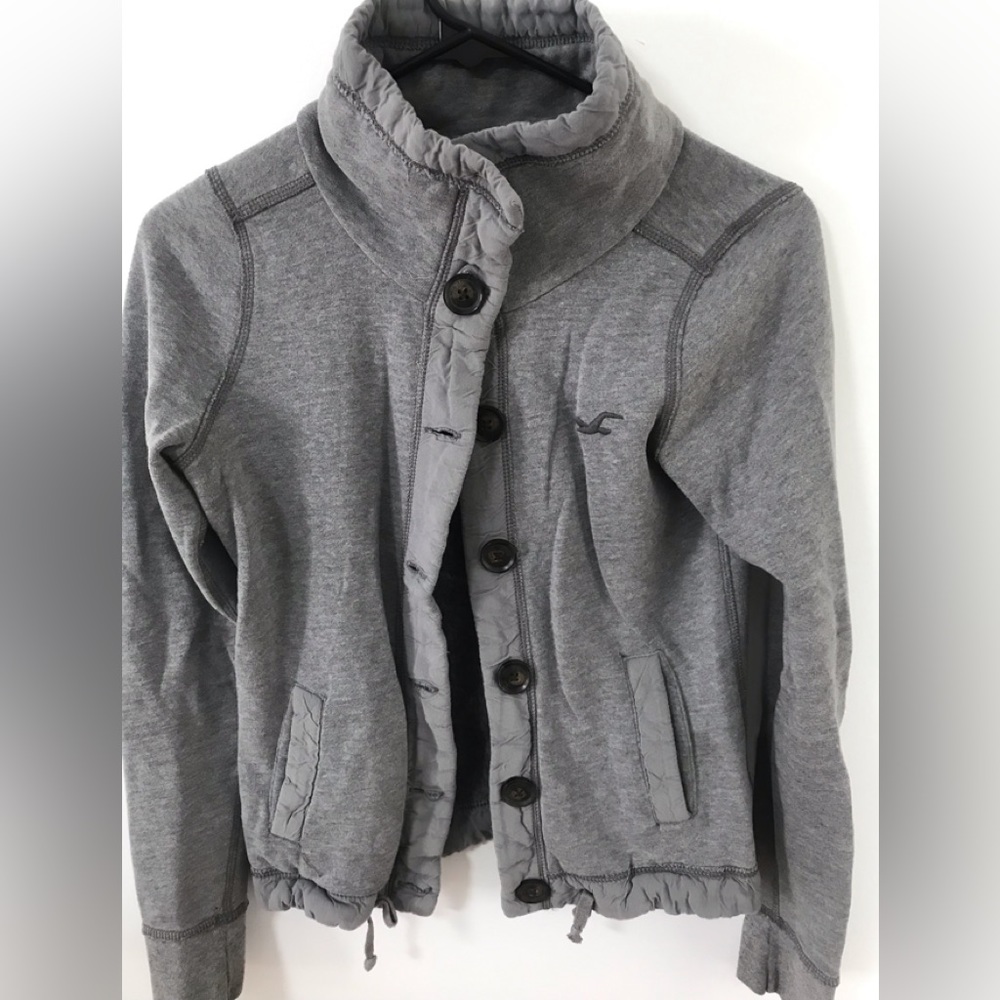 Hollister Drawstring-hem Mock Neck Sweatshirt.